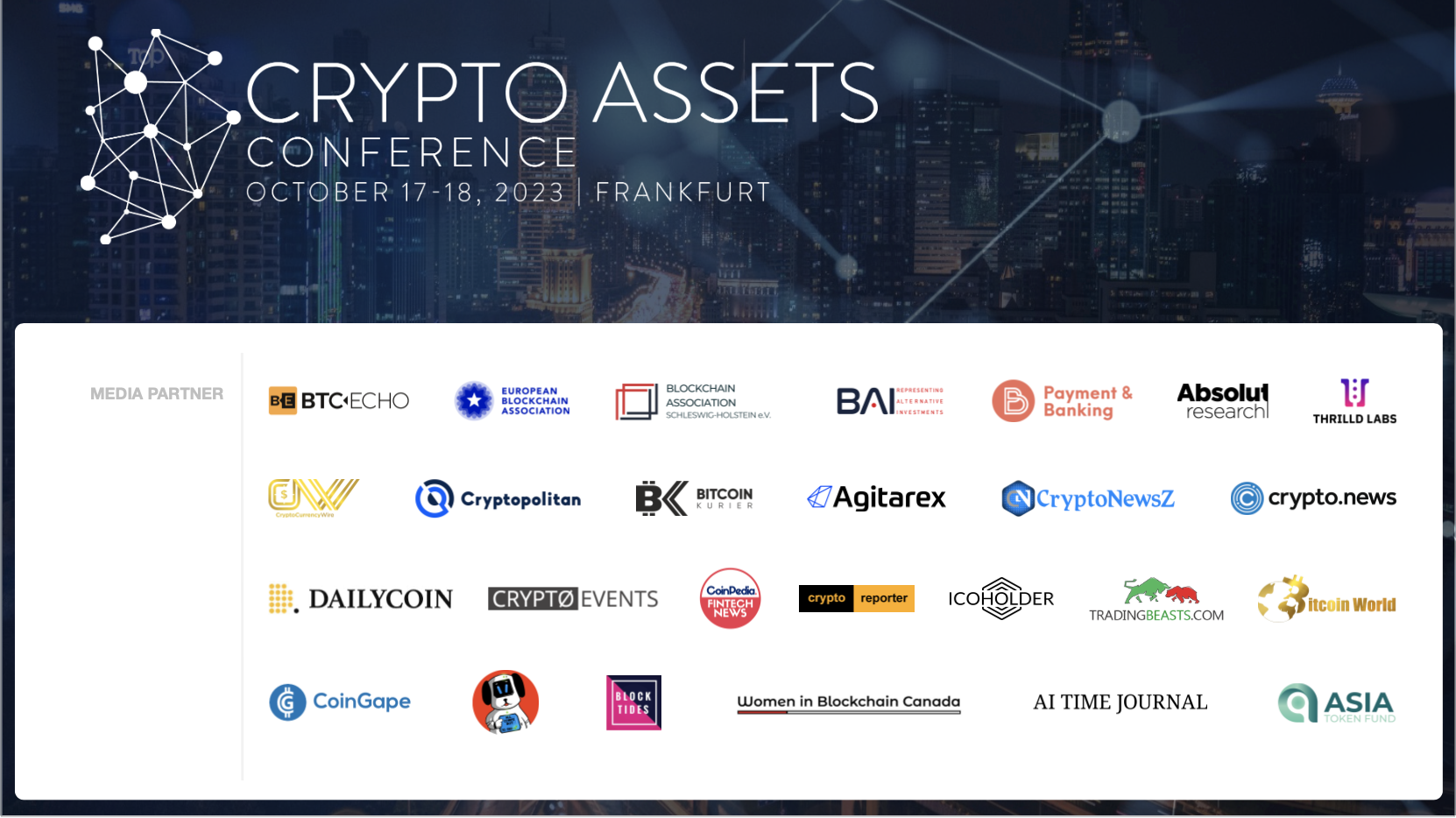 Media CAC23B Crypto Assets Conference on October 1718, 2023